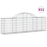 Arched Gabion Baskets 11 pcs 200x30x60/80 cm Galvanised Iron 3146077