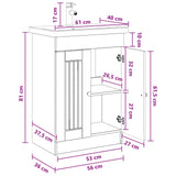 Bathroom Furniture Set High Gloss White 56 x 37.5 x 81 cm 3404188