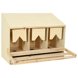 Chicken Laying Nest 3 Compartments 93x40x65 cm Solid Pine Wood 170655