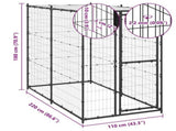 150795 Outdoor Dog Kennel Steel with Roof 110x220x180 cm