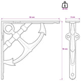 Wall Shelf Brackets 12 pcs Antique White 10 x 10 x 3 cm Steel 42038900