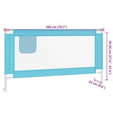 10215 Toddler Safety Bed Rail Blue 200x25 cm Fabric