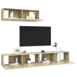 3 Piece TV Cabinet Set Sonoma Oak Engineered Wood 3079018
