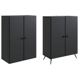 Cabinet Set 2 pcs Black Engineered Wood 3416863