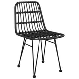 5 Piece Garden Dining Set Black Poly Rattan 3157883