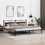 Bed Frame without Mattress Smoked Oak 200x200 cm Engineered Wood 4106750