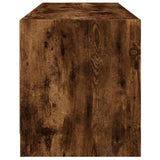 TV Cabinet with Glass Doors Smoked Oak 102x37x42 cm 836375