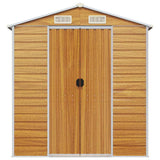 Garden Shed Light Brown 191x385x198 cm Galvanised Steel 3188278