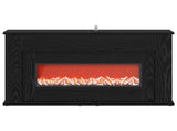 Fireplace with LED Strip Black Oak 92 x 20 x 54 cm 8021072