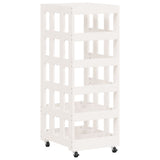 Log Holder with Wheels White 40x49x110 cm Solid Wood Pine 832328
