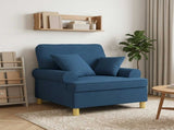 XL Armchair with Cushions Blue Fabric 42043491