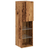 TV Cabinet with LED Lights Old Wood 30.5x30x102 cm 857676