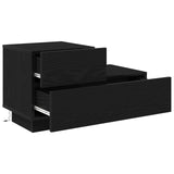 Bedside Cabinet Black Oak 70 x 36 x 40.5 cm Engineered Wood 863065