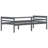 Bed Frame without Mattress Dark Grey Solid Pinewood 90x200 cm 322055