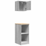 ZNTS Garage Cabinets 2 pcs Grey Sonoma Engineered Wood 3328274