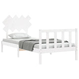 Bed Frame without Mattress White Single Solid Wood Pine 3193432