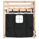 ZNTS Bunk Bed without Mattress White&Black 75x190 cm Small Single Solid Wood Pine 3283910