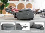 Faux Leather 70&deg Electric Riser Recliner Chair, Charcoal Grey T3398P330487