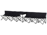 6 Seat Folding Sports Bench Portable Sports Team Bench Spectator Chair with Cooler and Carrying T3398P348603