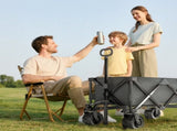 Outdoor Pull Along Cart Folding Cargo Wagon Trailer Trolley for Beach Garden with Handle, Anti-Slip T3398P377652