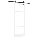 Sliding Door White 83 x 211 cm Solid Pine Wood and Glass 3332280