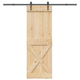 Sliding Door NARVIK Natural and Black 80 x 210 cm 3445390