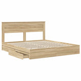 Storage Bed with Drawer Sonoma Oak 180 x 200 cm Engineered Wood 3409894