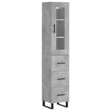 Highboard Concrete Grey 34.5x34x180 cm Engineered Wood 3199261