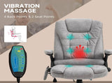 Massage Recliner Chair Heated Office Chair with Six Massage Points Microfiber Cloth 360&deg Swivel T3398P377523