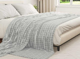 Throw Blankets 6 pcs Grey 240 x 220 cm Fleece 42016955