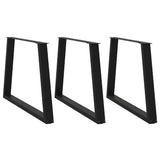 Dining Table Legs V-Shape 3 pcs Black 90x cm Steel 4012592