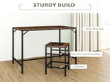 Industrial Rectangular Bar Table Set with 4 Stools for Dining Room, Kitchen, Dinette T3398P344751