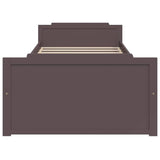 Bed Frame without Mattress Dark Brown Solid Wood Pine 90x200 cm 322162