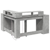 Desk with LED Lights Concrete Grey 152x152x91 cm Engineered Wood 3309459