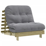 Futon Sofa Bed with Mattress 80x206x11 cm Impregnated Wood Pine 846760