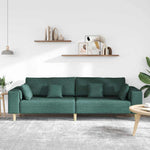 Fabric Sofa with Cushion Dark Green 208 cm Fabric 3335147
