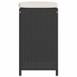 Garden Bar Stools with Cushions 2 pcs Black Poly Rattan 368686
