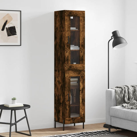 Highboard Smoked Oak 34.5x34x180 cm Engineered Wood 3199438