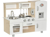 Kids Wooden Pretend Play Toy Kitchen Cooking Set Role Play Phone for Boys Girls White T3398P348112