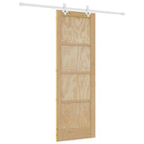 Sliding Door Natural and White 73.5 x 211 cm Solid Pine Wood 3445531