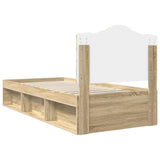 Bed Frame with Headboard Sonoma 100 x 200 cm Solid Pine Wood 3413346