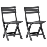Folding Garden Chairs 2 pcs Plastic Anthracite 48787
