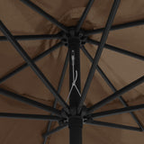 Garden Parasol with Metal Pole 390 cm Taupe 47381