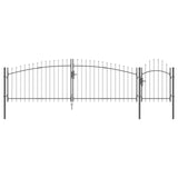 Garden Gate with Lock Woerden Grey 150 x 500 cm Steel 42008919