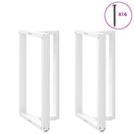 ZNTS Bar Table Legs T-Shaped 2 pcs White 60x35x cm Steel 4013093