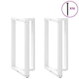 ZNTS Bar Table Legs T-Shaped 2 pcs White 60x35x cm Steel 4013093