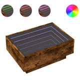 Coffee Table with LED Smoked Oak 70x50x30 cm Engineered Wood 847515