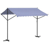 Free Standing Awning Blue and White 300x300 cm Fabric and Steel 368931