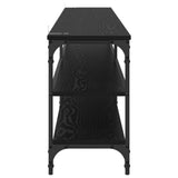 TV Cabinet Black Oak 200 x 30 x 50 cm Engineered Wood and Iron 881293