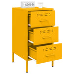 ZNTS Bedside Cabinets 2 pcs Mustard Yellow 36x39x68 cm Steel 843085